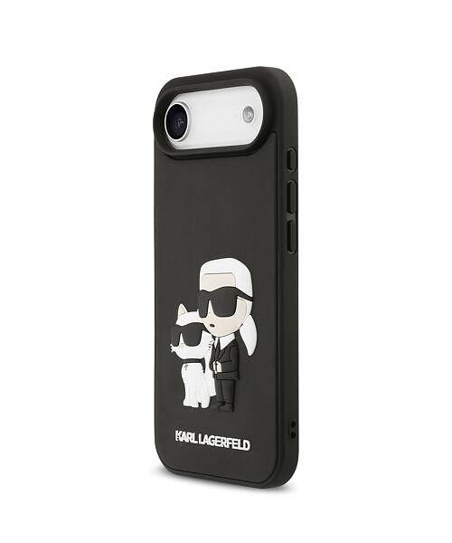 Karl Lagerfeld 3D Rubber Karl and Choupette Zadní Kryt pro iPhone Air Black