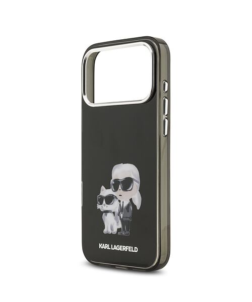 Karl Lagerfeld IML Aquarelle Karl and Choupette Zadní Kryt pro iPhone 17 Pro Max Black