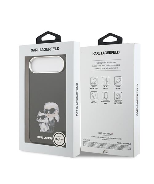 Karl Lagerfeld IML Aquarelle Karl and Choupette Zadní Kryt pro iPhone Air Black