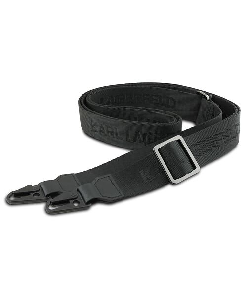 Karl Lagerfeld Saffiano Crossbody Popruh Metal Karl and Choupette Zadní Kryt pro iPhone Air Black