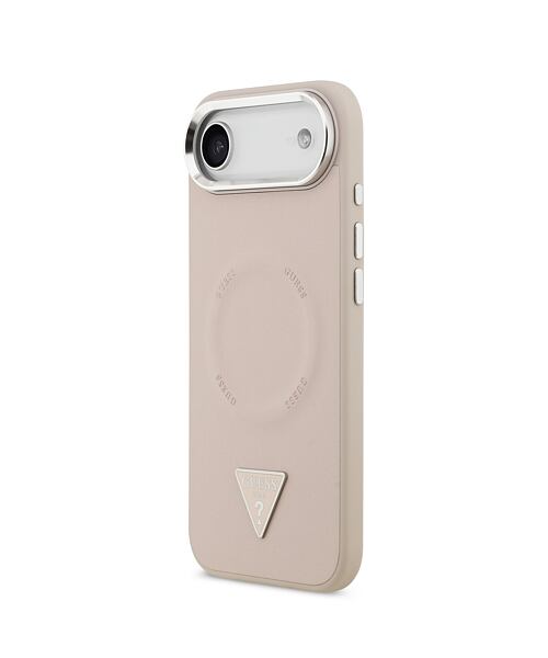 Guess PU Leather Triangle Logo MagSafe Zadní Kryt pro iPhone Air Pink