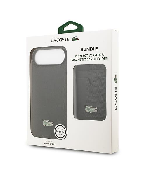 Lacoste Iconic Petit Pique MagSafe Zadní Kryt + Peněženka pro iPhone Air Black