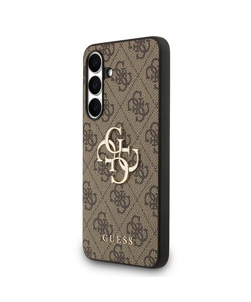 Guess PU 4G Metal Logo Zadní Kryt pro Samsung Galaxy S25 FE Brown