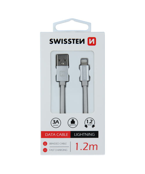 SWISSTEN datový kabel Textile USB / Lightning 1,2m