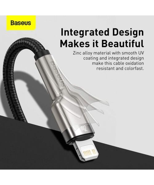 Baseus Cafule Metal Series Datový Kabel USB-C - Lightning 20W 1m Black