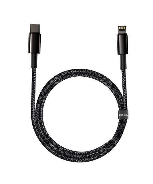 Baseus CATLWJ-01 Tungsten Gold Fast Charge Kabel USB-C to Lightning 20W 1m Black