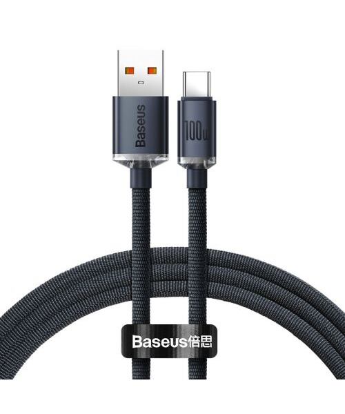 Baseus CAJY000401 Crystal Shine Series Datový Kabel USB - USB-C 100W 1,2m Black