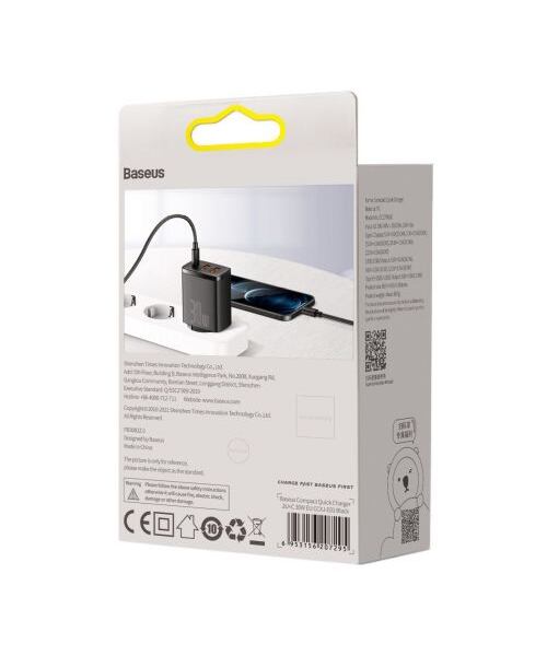 Baseus CCXJ-E01 Compact Quick Nabíječka USB-C 30W Black