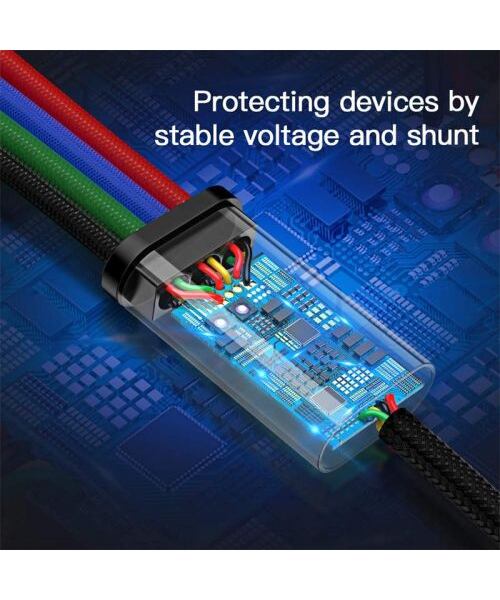 Baseus CA1T4-A01 Fast 4in1 Kabel 2x Lightning, USB-C, MicroUSB 3.5A 1.2m Black