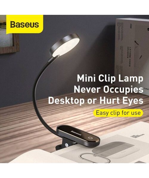 Baseus LED světlo na čtení s klipem 3W teplá bílá (4000K)