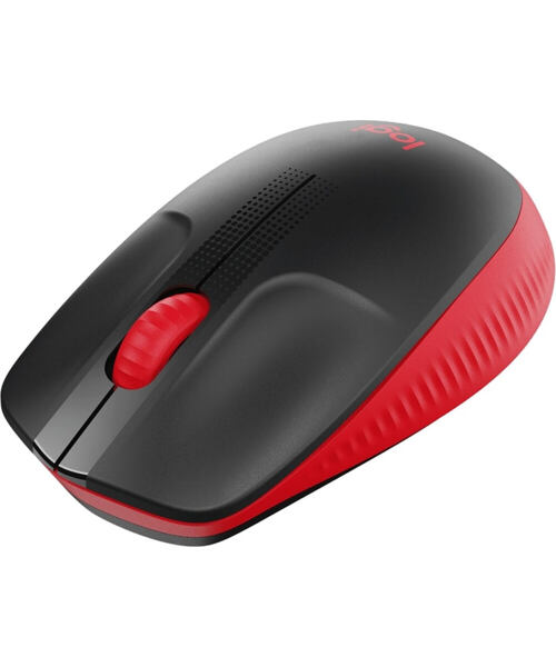 Logitech M190/Kancelářská/Optická/1 000 DPI/Bezdrátová USB/Černá-červená