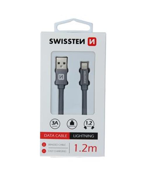 SWISSTEN datový kabel Textile USB / Lightning 1,2m