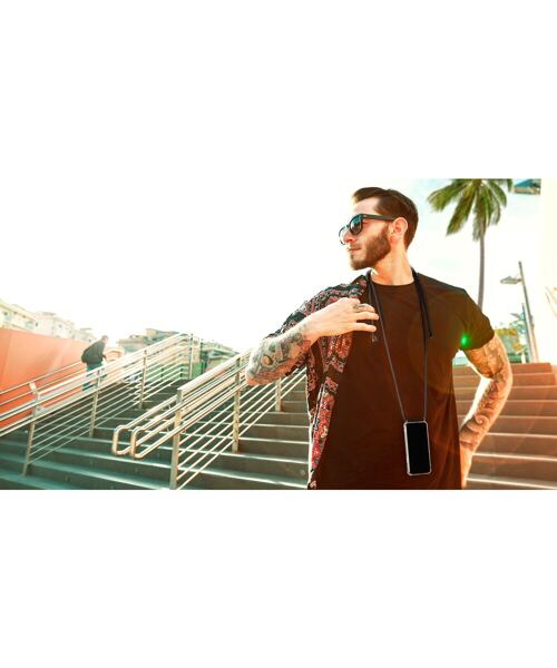 Transparentní zadní kryt Cellularline Neck-Case s černou šňůrkou na krk pro Apple iPhone 7/8/SE (202