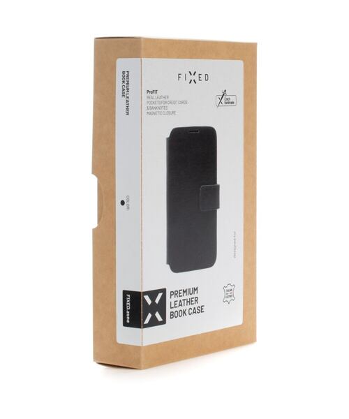 Kožené pouzdro typu kniha FIXED ProFit pro Apple iPhone 12 Pro Max, černé