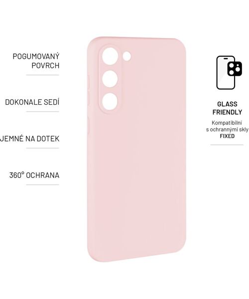 Zadní pogumovaný kryt FIXED Story pro Samsung Galaxy S23+, růžový