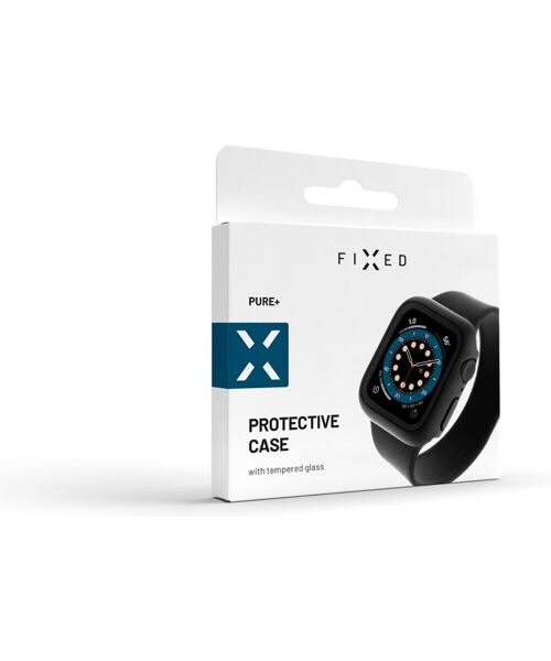 Ochranné pouzdro FIXED Pure+ s temperovaným sklem pro Apple Watch 40mm, černé