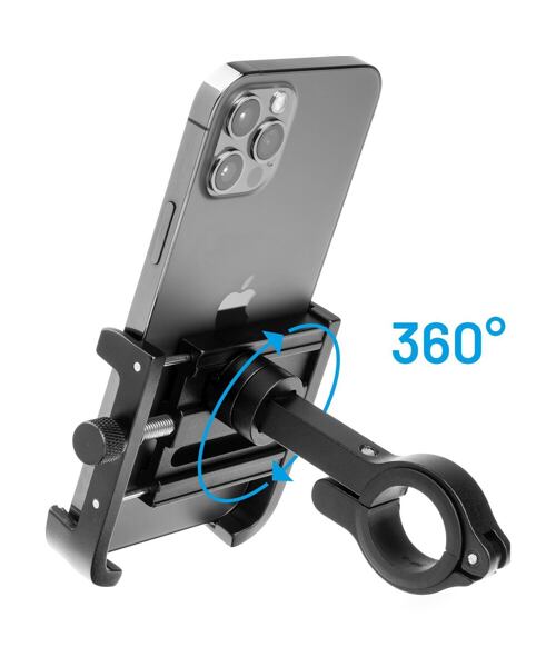 Hliníkový držák mobilního telefonu na kolo FIXED Bikee ALU 2 s otočnou hlavou, černý
