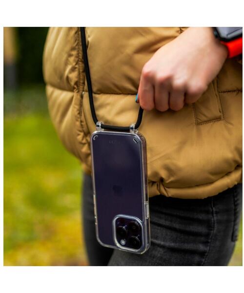 Pouzdro FIXED Pure Neck s černou šňůrkou na krk pro Samsung Galaxy S23+