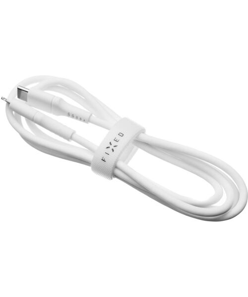 Krátký nabíjecí a datový Liquid silicone kabel FIXED s konektory USB-C/Lightning a podporou PD, 0.5m