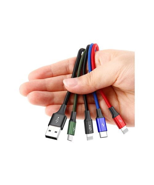 Baseus CA1T4-A01 Fast 4in1 Kabel 2x Lightning, USB-C, MicroUSB 3.5A 1.2m Black
