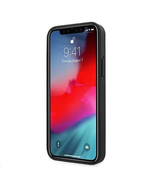 Guess PU 4G Metal Logo Zadní Kryt pro iPhone 12 Pro Max Grey