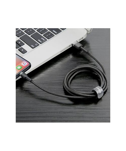 Baseus datový kabel Cafule Lightning 0,5m 2,4A šedo-černý