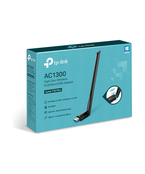 TP-Link Archer T3U Plus AC1300 USB 3.0 Wifi Adapter, high gain antenna