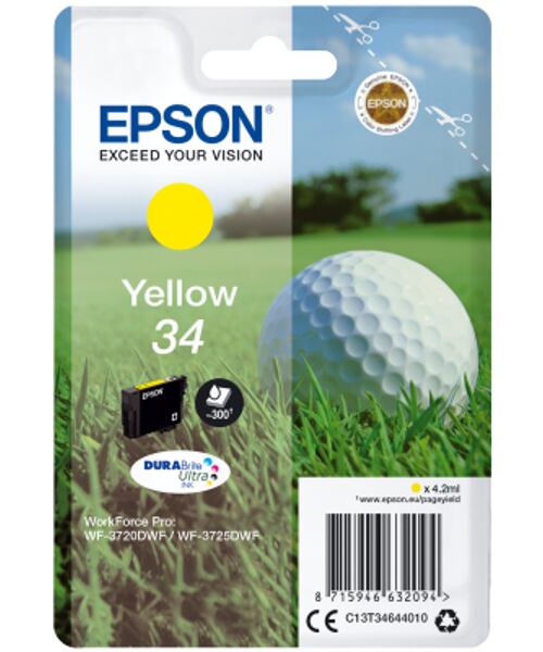 Epson Singlepack Yellow 34 DURABrite Ultra Ink