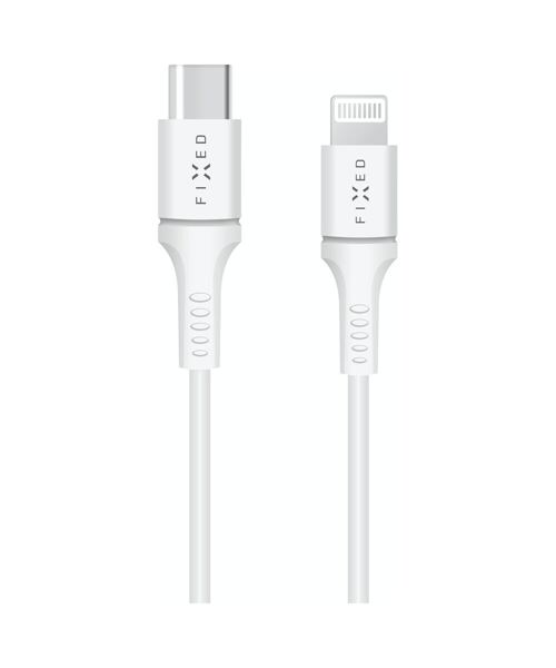 Dlouhý datový a nabíjecí kabel FIXED s konektory USB-C/Lightning a podporou PD, 2 metry, MFI certifi
