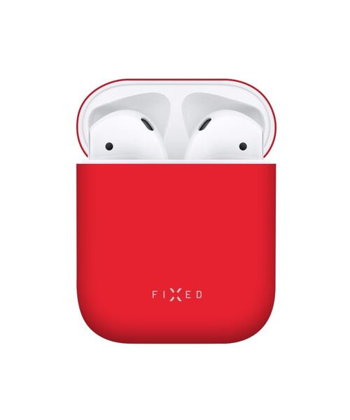 Ultratenké silikonové pouzdro FIXED Silky pro Apple Airpods, červené