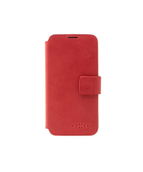 Kožené pouzdro typu kniha FIXED ProFit pro Apple iPhone 13 Pro, červené