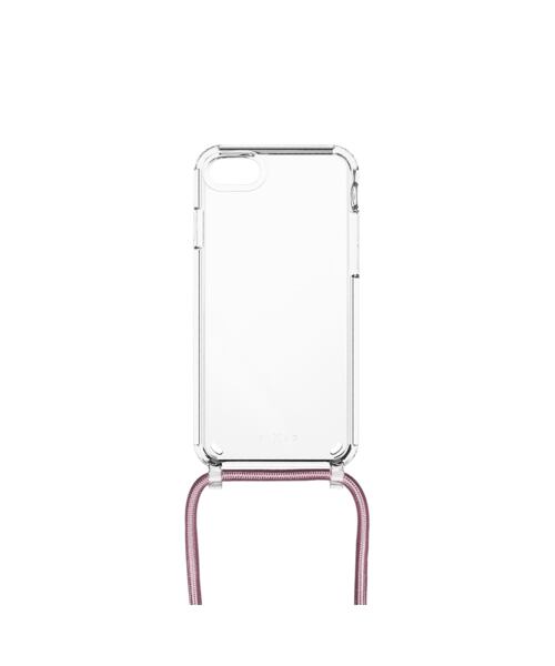Pouzdro FIXED Pure Neck s růžovou šňůrkou na krk pro Apple iPhone 7/8/SE (2020/2022)