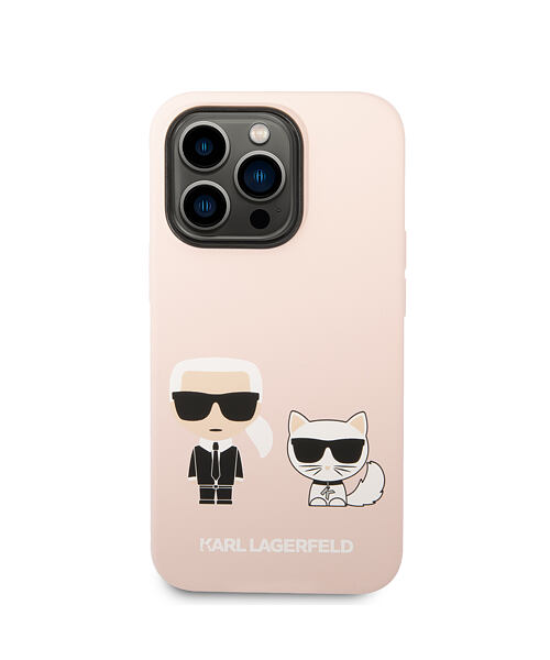 Karl Lagerfeld MagSafe Kompatibilní Kryt Liquid Silicone Karl and Choupette pro iPhone 14 Pro Max Pi
