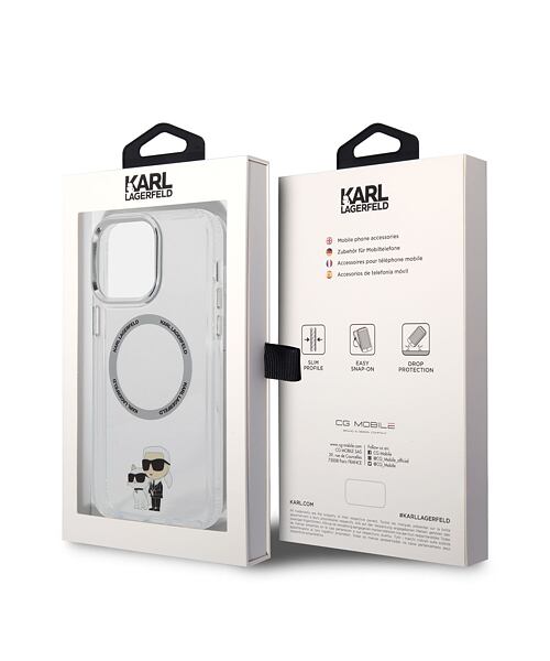 Karl Lagerfeld IML Karl and Choupette MagSafe Zadní Kryt pro iPhone 13 Pro Max Transparent