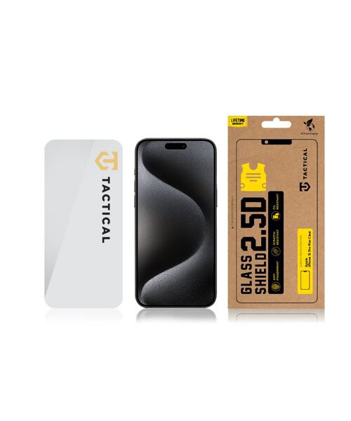 Tactical Glass Shield 2.5D sklo pro Apple iPhone 15 Pro Max Clear