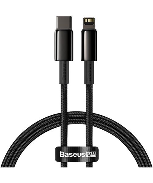 Baseus CATLWJ-01 Tungsten Gold Fast Charge Kabel USB-C to Lightning 20W 1m Black
