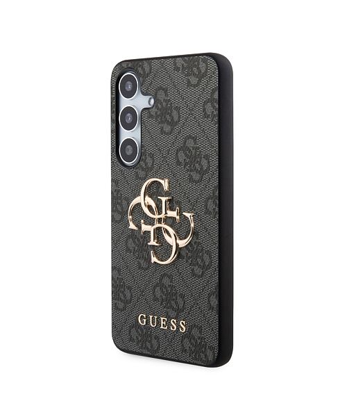 Guess PU 4G Metal Logo Zadní Kryt pro Samsung Galaxy S24+ Grey