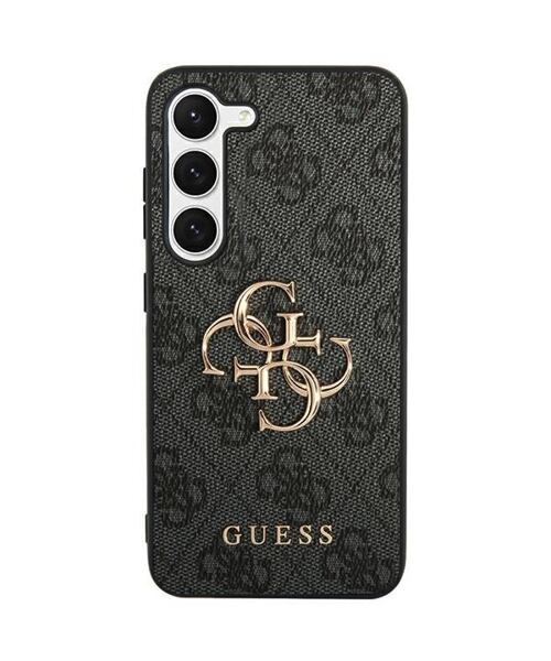 Guess PU 4G Metal Logo Zadní Kryt pro Samsung Galaxy A55 5G Grey