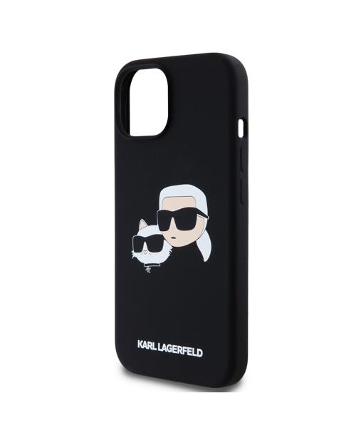 Karl Lagerfeld Liquid Silicone Double Heads Magsafe Zadní Kryt pro iPhone 15 Pro Max Black