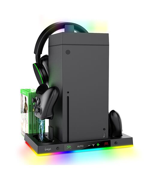 iPega XBX024S Multifunkční Nabíjecí RGB Stojan s Chlazením pro Xbox