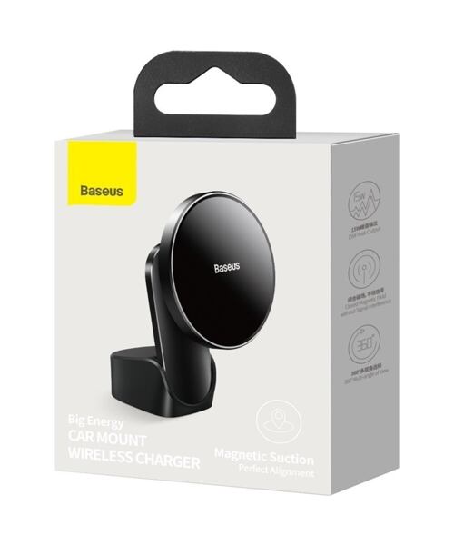 Baseus WXJN-01 Big Energy Držák do Auta s Bezdrátovým Nabíjením Black