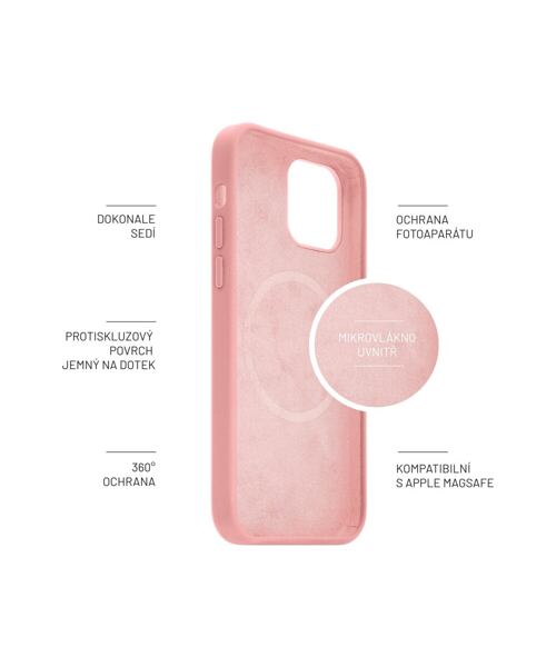 Zadní kryt FIXED MagFlow s podporou MagSafe pro Apple iPhone 14 Plus, růžový