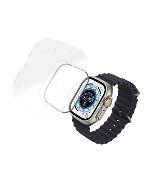 Prémiové ochranné tvrzené sklo FIXED Armor s aplikátorem pro Apple Watch Ultra 49mm, černé