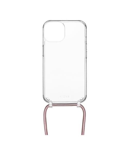 Pouzdro FIXED Pure Neck s růžovou šňůrkou na krk pro Apple iPhone 15 Pro Max