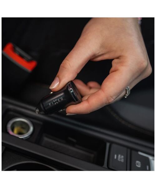 Autonabíječka FIXED s USB-C výstupem a podporou PD, 20W, černá