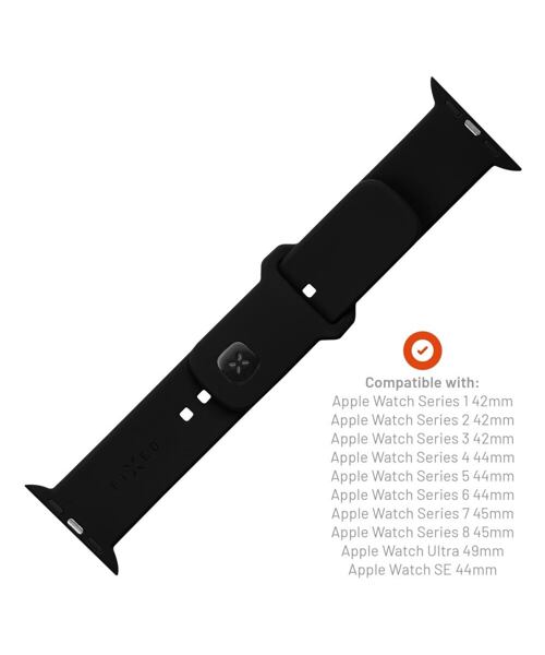 Set silikonových řemínků FIXED Silicone Sporty Strap pro Apple Watch 42/44/45/46mm, černý