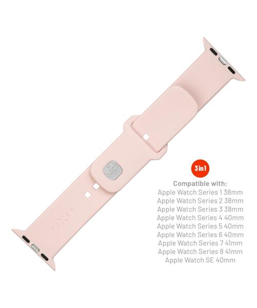 Set silikonových řemínků FIXED Silicone Sporty Strap pro Apple Watch 38/40/41mm, růžový