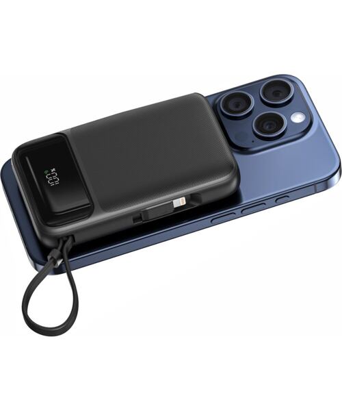 SWISSTEN POWER BANK 10000 mAh PD 22,5W S INTEGROVANÝMI KABELY  USB-C A LIGHTNING (kompatibilní s Mag