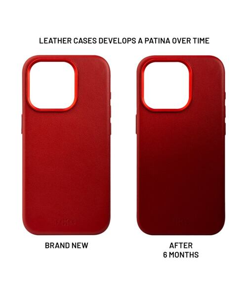 Kožený zadní kryt FIXED MagLeather s podporou MagSafe pro Apple iPhone 16, červený