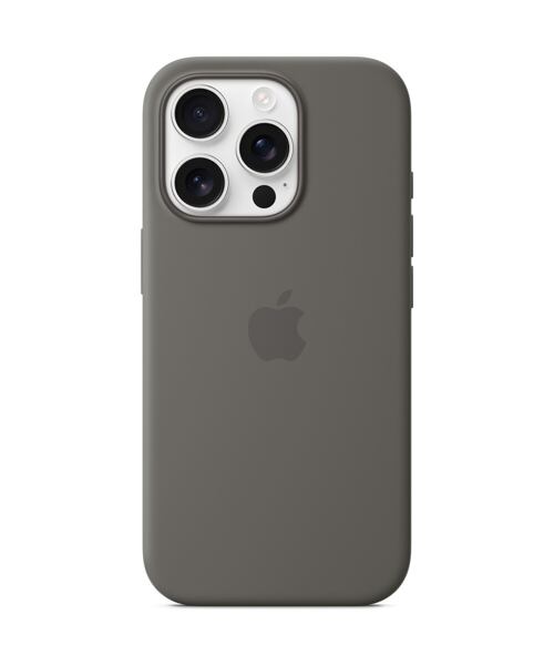 APPLE iPhone 16 Pro Silicone Case with MS - Stone Gray